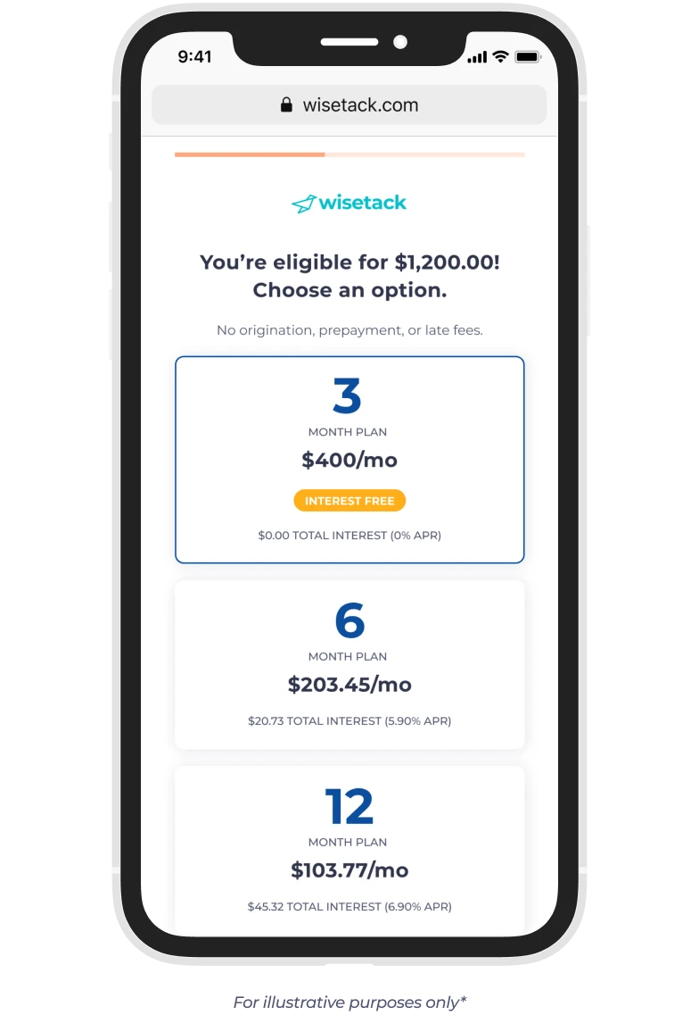 Wisetack Offer Screen